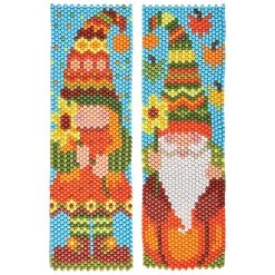 Herrschners Pumpkin & Sunflower Gnome, Set Of 2 Pony Bead Kit