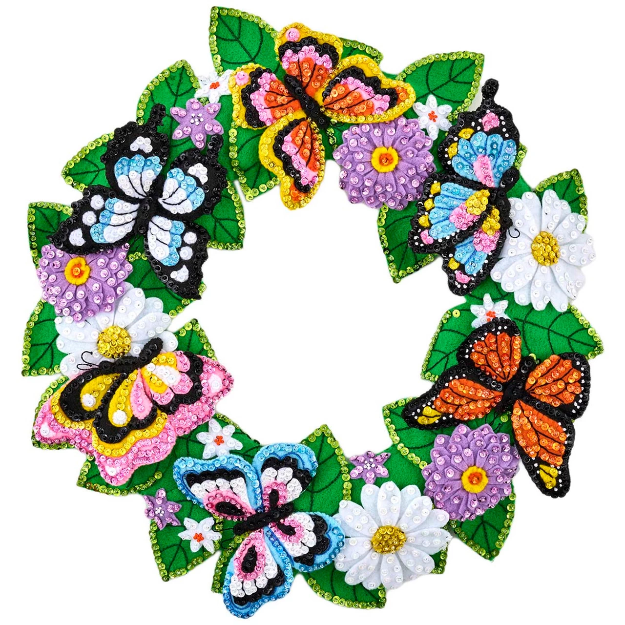 Bucilla Butterfly Garden Wreath Felt & Sequin Kit 1 Bucilla Butterfly Garden Wreath Felt & Sequin Kit