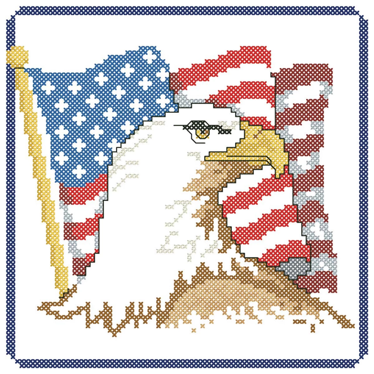 Herrschners Patriotic Pride Quilt Blocks Stamped Cross-Stitch 1 Herrschners Patriotic Pride Quilt Blocks Stamped Cross-Stitch