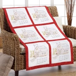 Herrschners Down On The Farm Quilt Blocks Stamped Embroidery