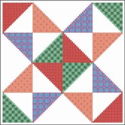 Herrschners Prairie Star Quilt Blocks Stamped Cross-Stitch
