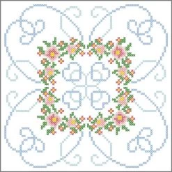 Herrschners Ring Of Hearts Quilt Blocks Stamped Cross-Stitch