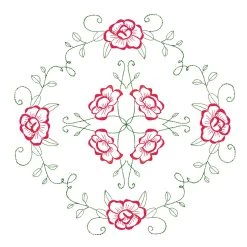 Herrschners Rose & Thistle Quilt Blocks Stamped Embroidery