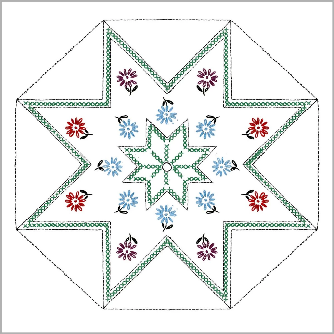 Herrschners Charlotte Quilt Blocks Stamped Cross-Stitch Or Stamped Embroidery 2 Herrschners Charlotte Quilt Blocks Stamped Cross-Stitch Or Stamped Embroidery - Image 2