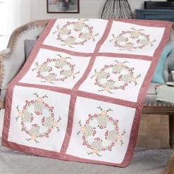 Herrschners Cordelia Quilt Block Stamped Embroidery