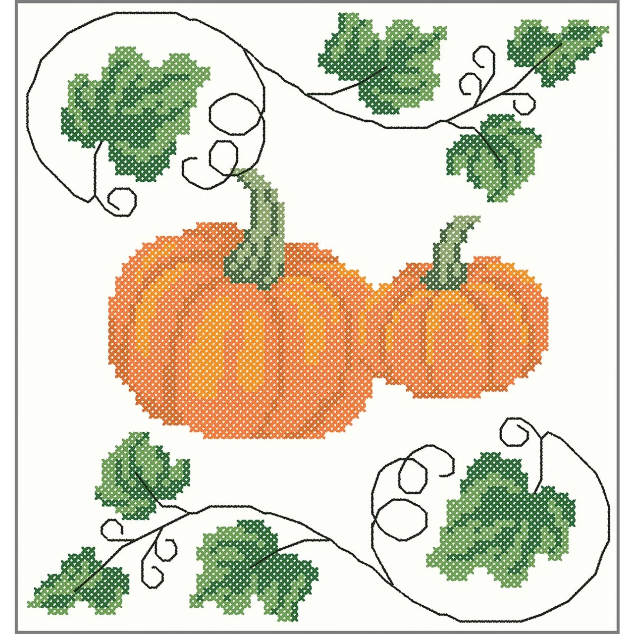 Herrschners Pumpkin Patch Quilt Blocks Stamped Cross-Stitch 1 Herrschners Pumpkin Patch Quilt Blocks Stamped Cross-Stitch