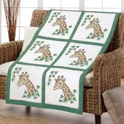 Herrschners Giraffe Quilt Blocks Stamped Cross-Stitch