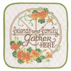Herrschners Friends & Family Gather Here Wall Hanging Stamped Cross-Stitch
