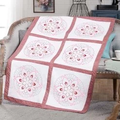 Herrschners Lydia Quilt Blocks Stamped Cross-Stitch Or Stamped Embroidery