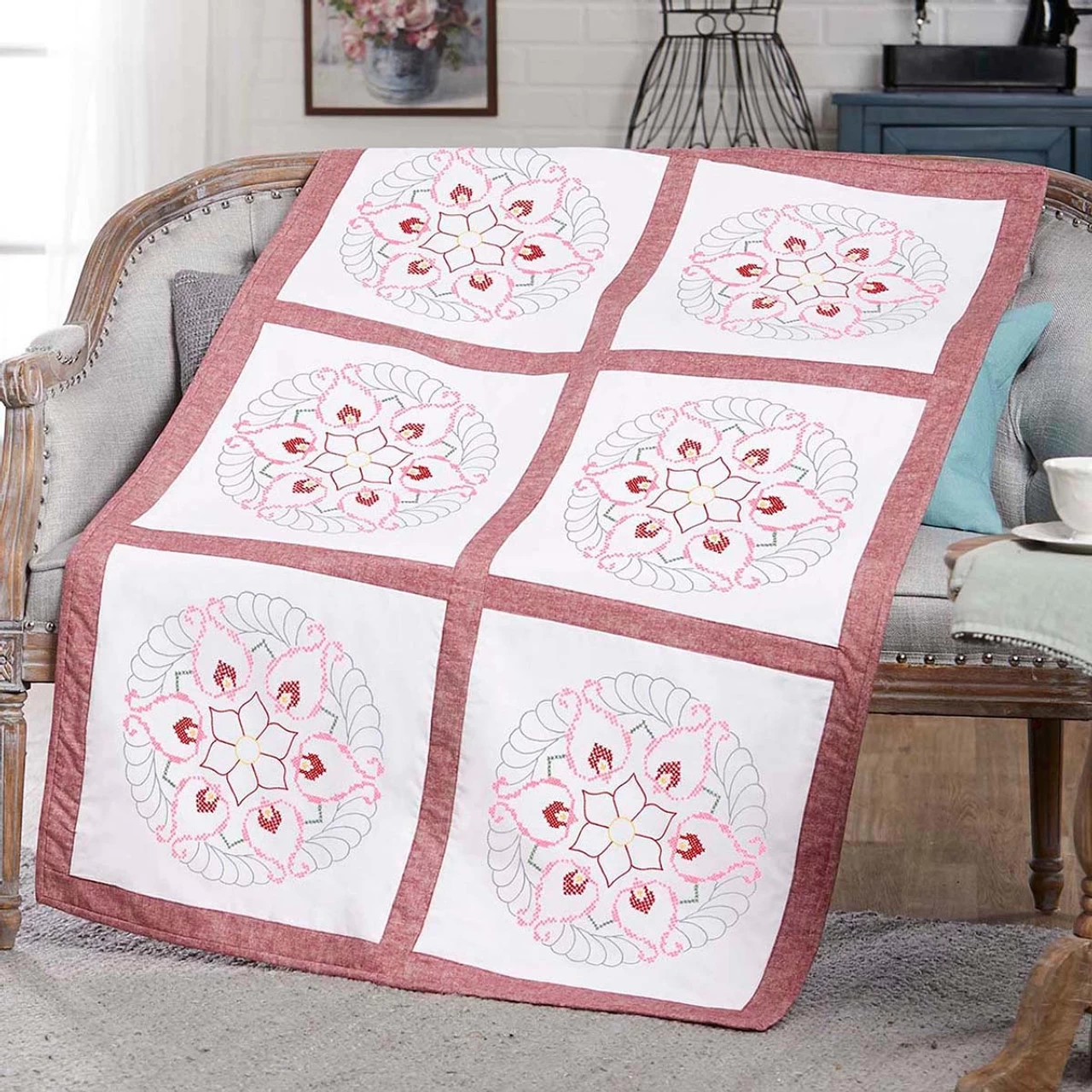 Herrschners Lydia Quilt Blocks Stamped Cross-Stitch Or Stamped Embroidery 1 Herrschners Lydia Quilt Blocks Stamped Cross-Stitch Or Stamped Embroidery