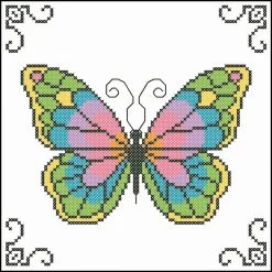 Herrschners Enchanted Butterfly Quilt Blocks Stamped Cross-Stitch