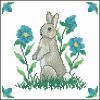 Herrschners Garden Bunny Quilt Blocks Stamped Cross-Stitch