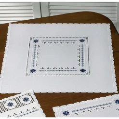 Permin Delicate Blue And White Table Topper Hardanger Kit