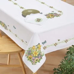 Herrschners Bee Our Guest Table Linens Stamped Cross-Stitch