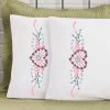 Herrschners Josephine Pillowcase Pair Stamped Embroidery