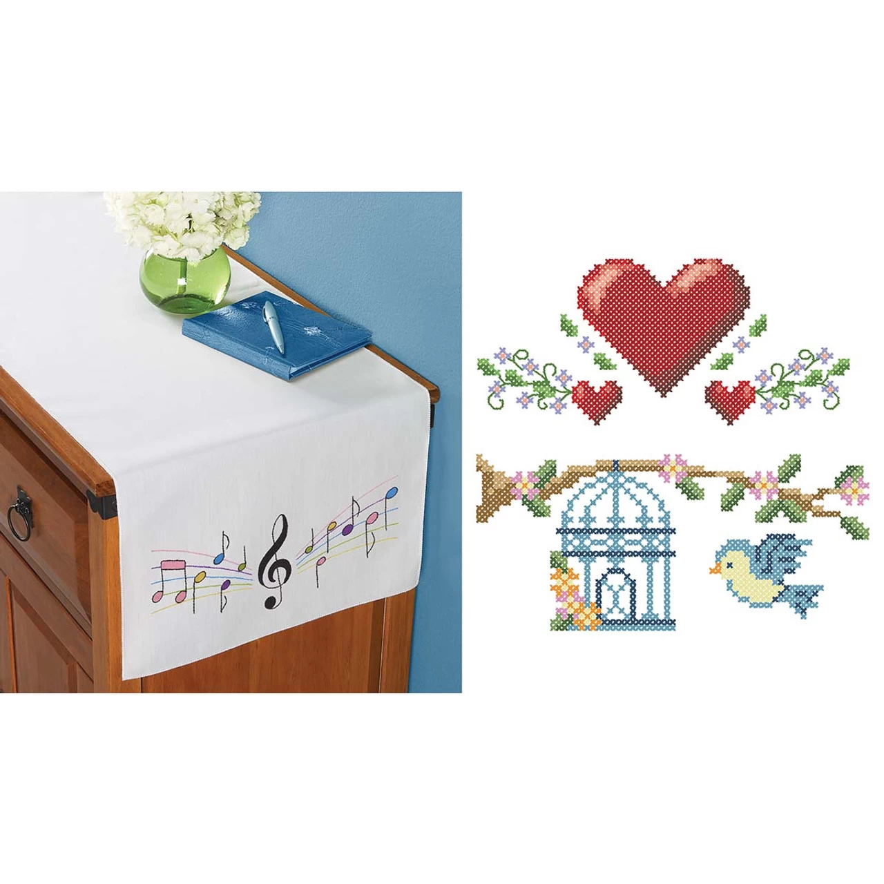 Herrschners Dresser Scarf Assortment Set Stamped 1 Herrschners Dresser Scarf Assortment Set Stamped