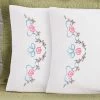 Herrschners Caroline Pillowcase Pair Stamped Embroidery