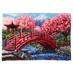 Herrschners Cherry Blossom Bridge Latch Hook Kit 5 Herrschners Cherry Blossom Bridge Latch Hook Kit -Premier Crafts Outlet Sales Store 131914 3 21925.1693411178