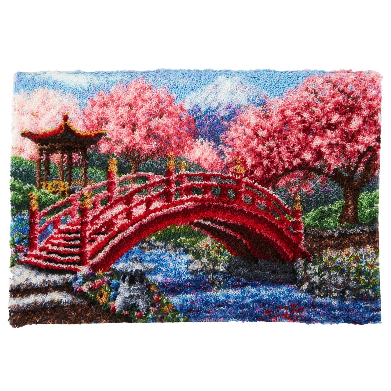 Herrschners Cherry Blossom Bridge Latch Hook Kit 3 Herrschners Cherry Blossom Bridge Latch Hook Kit - Image 3