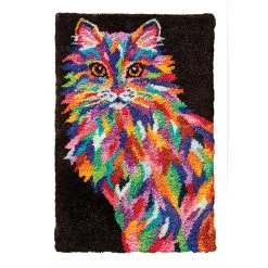 Herrschners Kaleidoscope Cat Latch Hook Kit
