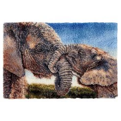 Herrschners Elephant Hug Latch Hook Kit