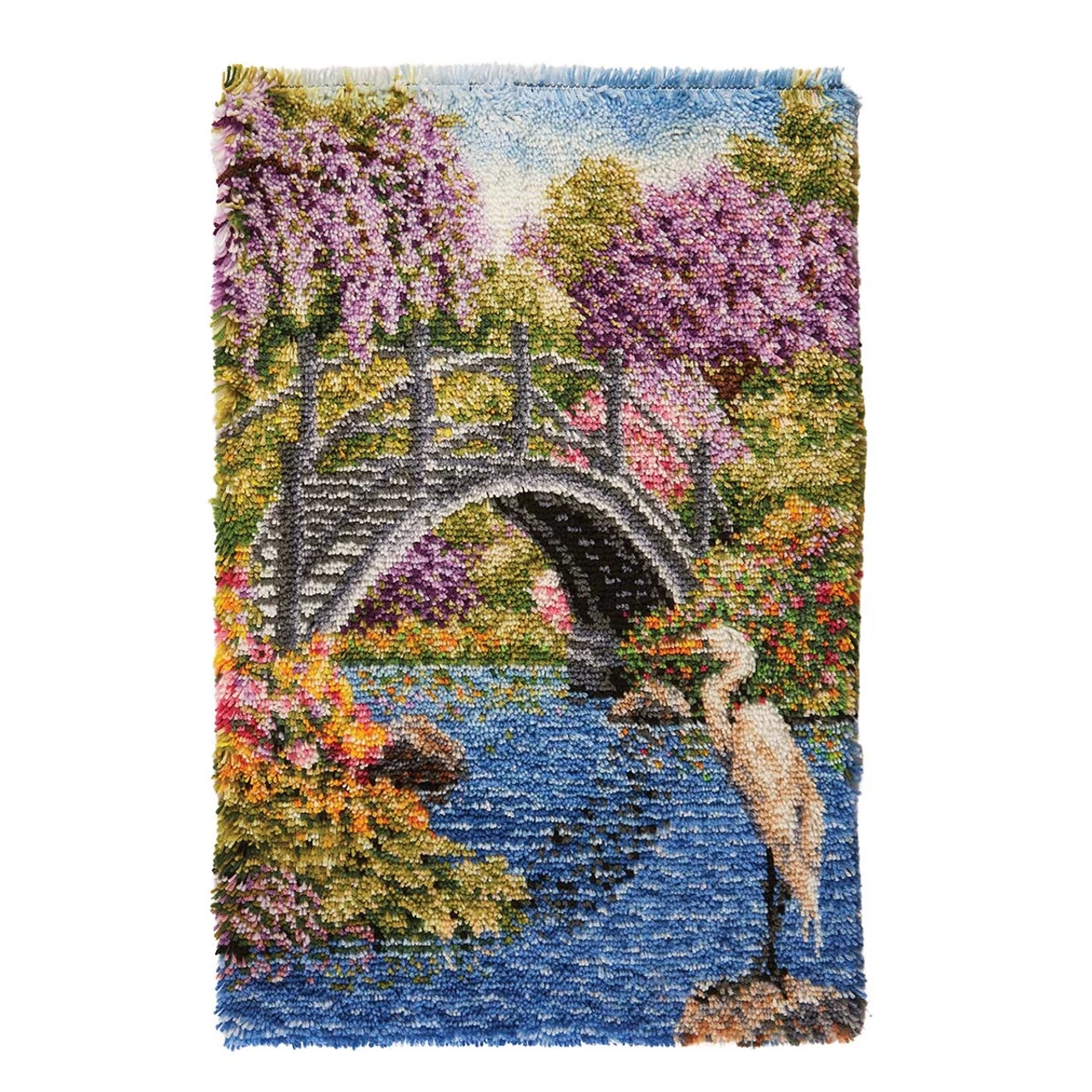 Herrschners Water Garden Bridge Latch Hook Kit 1 Herrschners Water Garden Bridge Latch Hook Kit