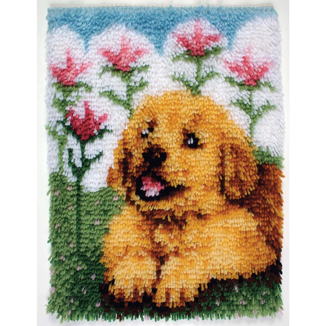 WonderArt Flower Pup Latch Hook Kit 1 WonderArt Flower Pup Latch Hook Kit