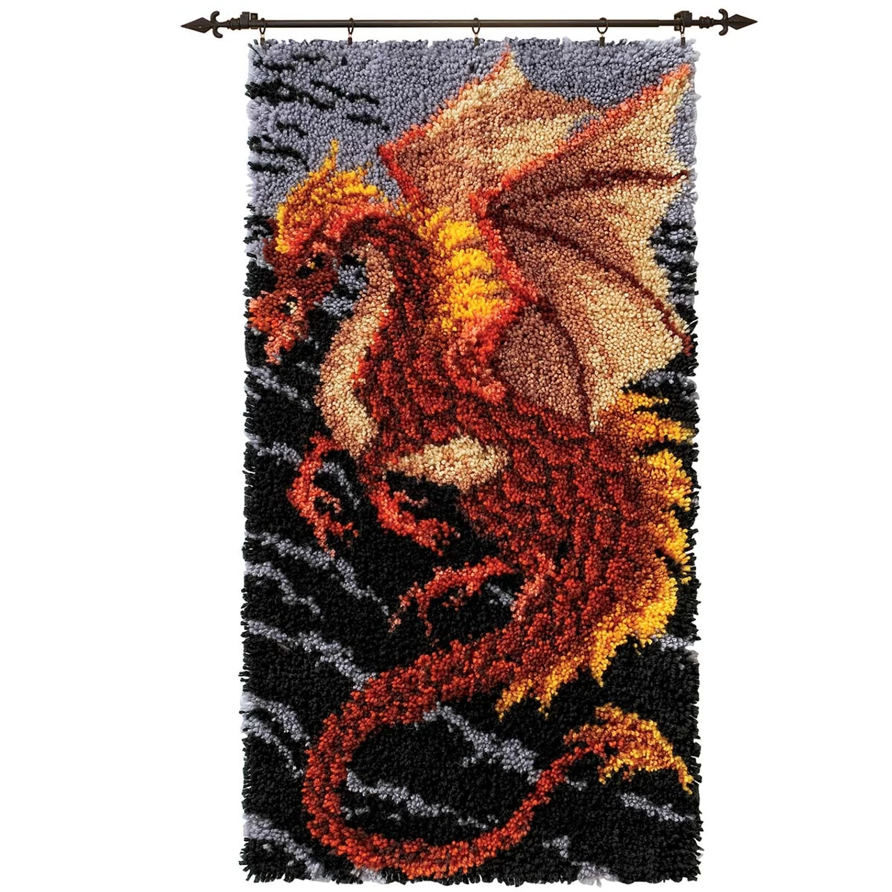 Herrschners Storm Dragon Latch Hook Kit 1 Herrschners Storm Dragon Latch Hook Kit