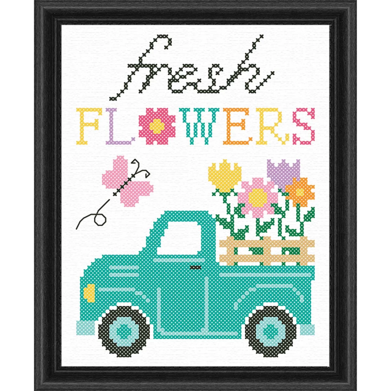 Herrschners Trucking Fresh Flowers Stamped Cross-Stitch Kit 1 Herrschners Trucking Fresh Flowers Stamped Cross-Stitch Kit