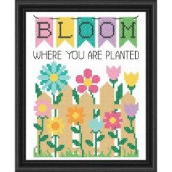 Herrschners Bloom Where You're Planted Stamped Cross-Stitch Kit