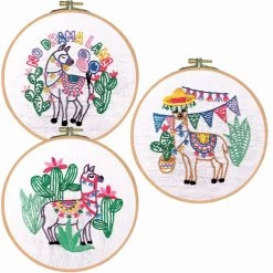Craftways Llama Hoop Set Stamped Embroidery
