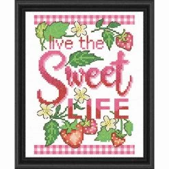 Herrschners Live The Sweet Life Picture Stamped Cross-Stitch Kit
