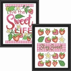 Herrschners Live Sweet & Stay Sweet Set Stamped Cross-Stitch
