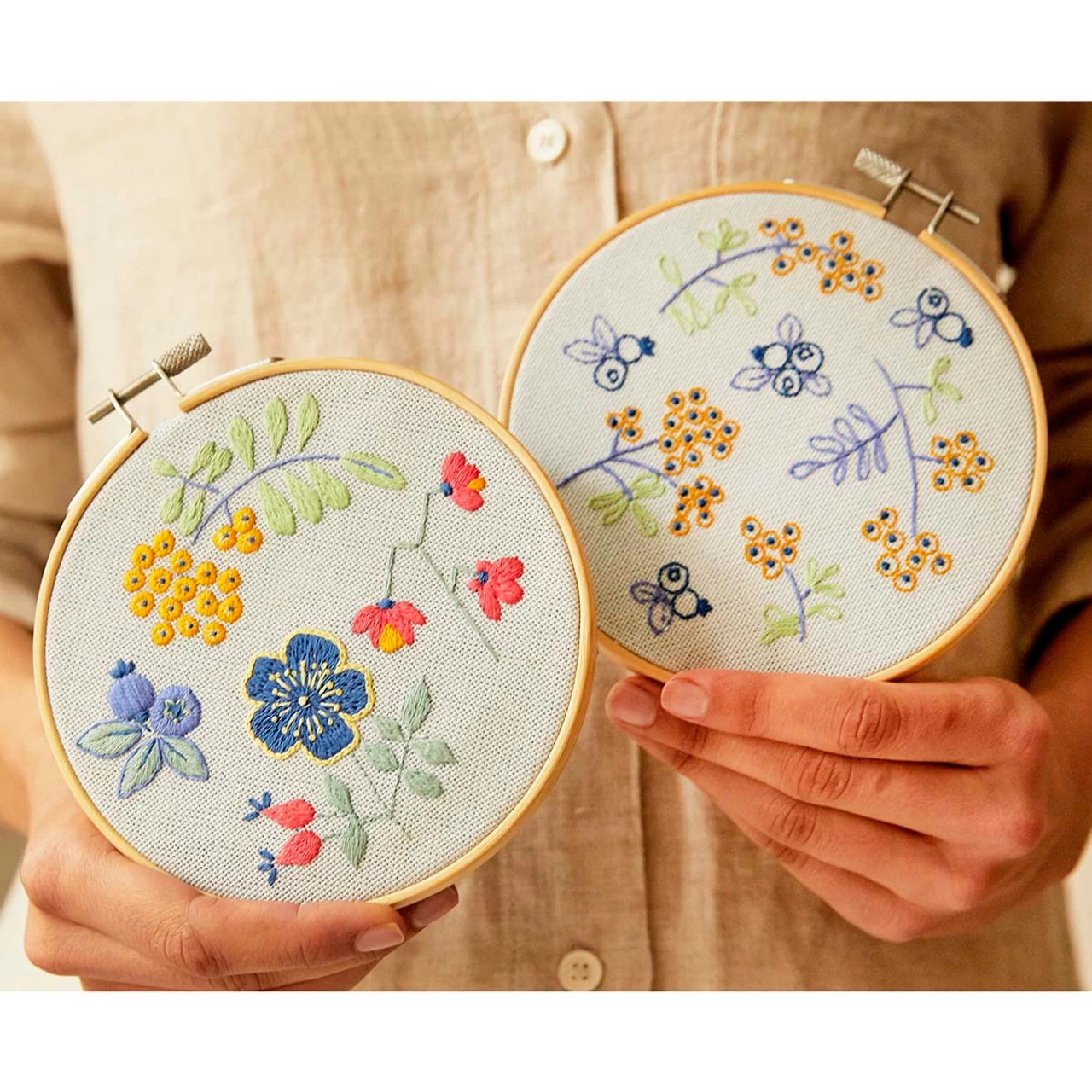 DMC The Forest Fruits Hoop Stamped Embroidery Kit 1 DMC The Forest Fruits Hoop Stamped Embroidery Kit