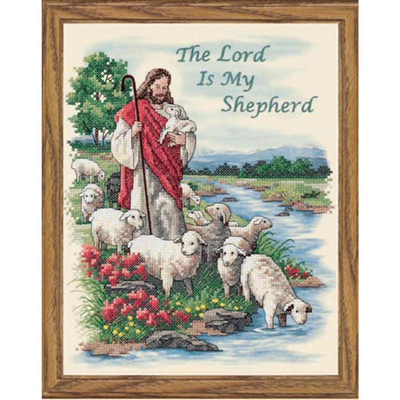 Dimensions The Lord Is My Shepherd Stamped Cross-Stitch Kit 1 Dimensions The Lord Is My Shepherd Stamped Cross-Stitch Kit
