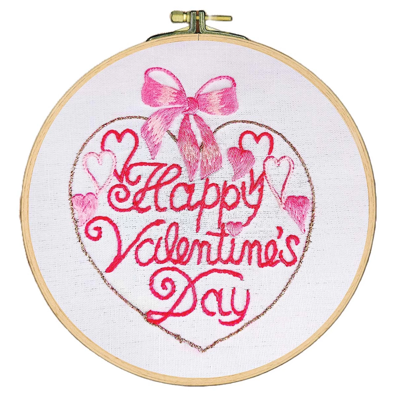 Craftways Happy Valentine's Hoop Stamped Embroidery Kit 1 Craftways Happy Valentine's Hoop Stamped Embroidery Kit