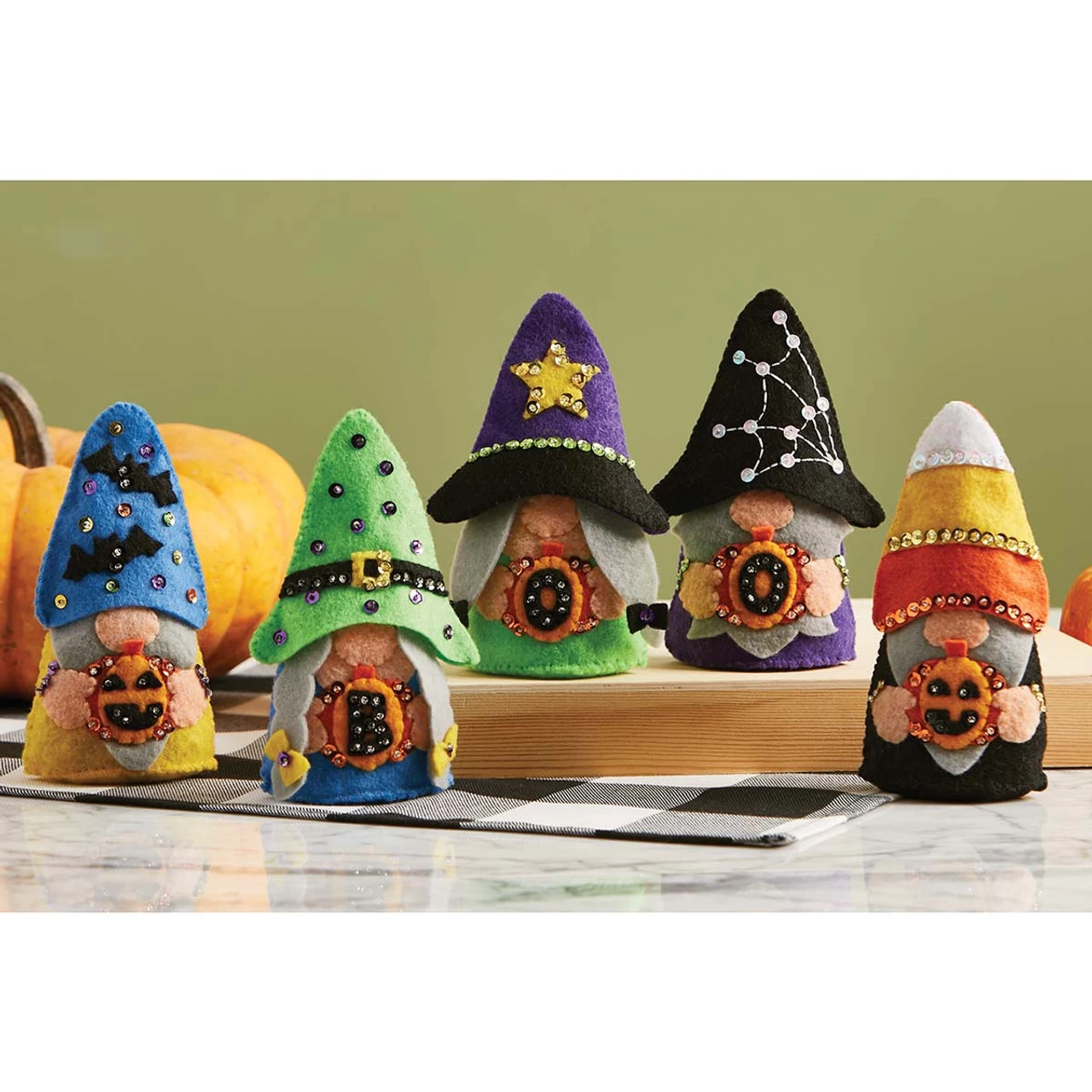 Felt Street Spooky Gnomies Shelf Sitters Felt & Sequin Kit 1 Felt Street Spooky Gnomies Shelf Sitters Felt & Sequin Kit