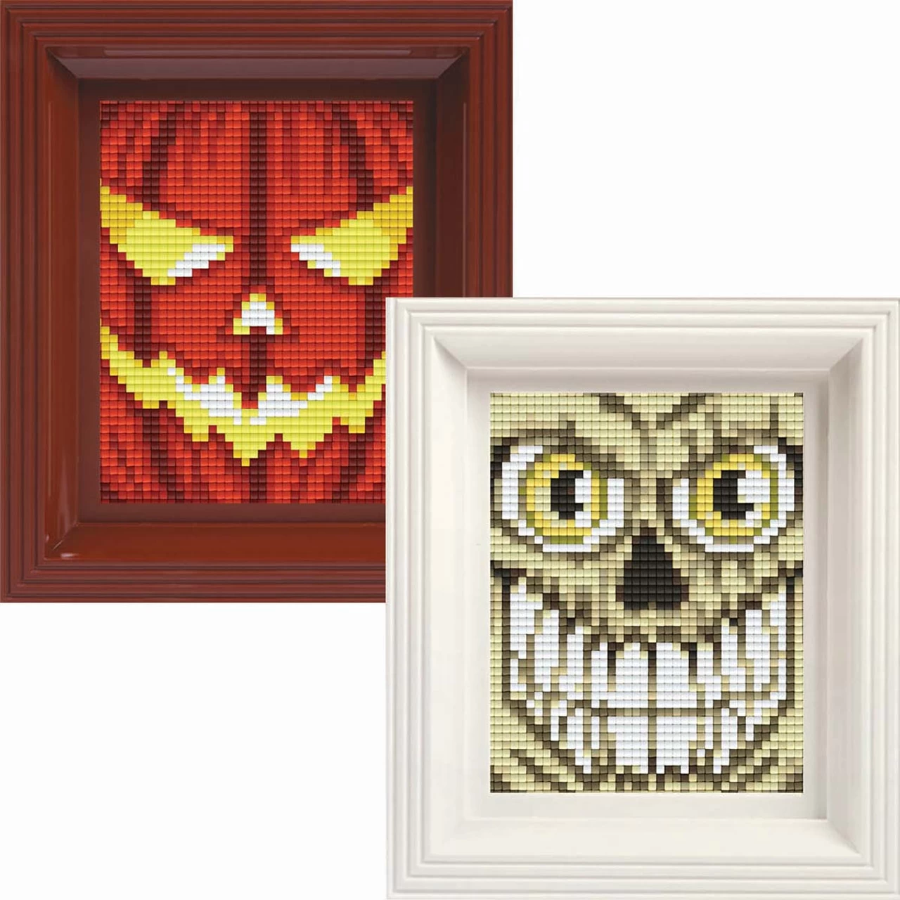 PixelHobby Jack O'Lantern & Skull Face, Set Of 2 Mosaic Art Kit 1 PixelHobby Jack O'Lantern & Skull Face, Set Of 2 Mosaic Art Kit