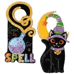 Bucilla Spellbound Greetings Door Hangers Felt & Sequin Kit