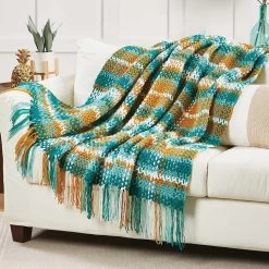 Herrschners Asher Plaid Afghan Crochet Kit