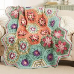 Herrschners Flower Shoppe Crochet Afghan Kit