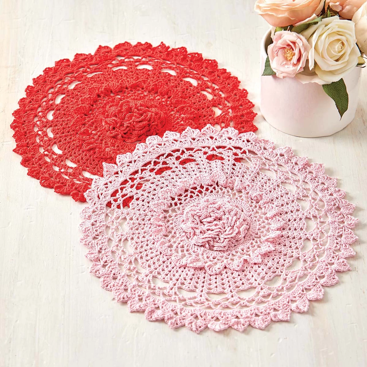 Herrschners Ravishing Rose Doilies Yarn Kit 1 Herrschners Ravishing Rose Doilies Yarn Kit