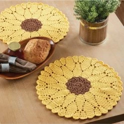 Village Yarn Sunflower Table Topper Crochet Kit