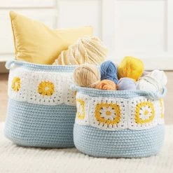Herrschners Daisy Baskets Crochet Kit