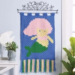 Herrschners Magical Mermaid Wall Hanging Kit Plus Hanger Yarn Kit