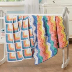 Herrschners Playtime Rainbow Blankets Crochet Kit