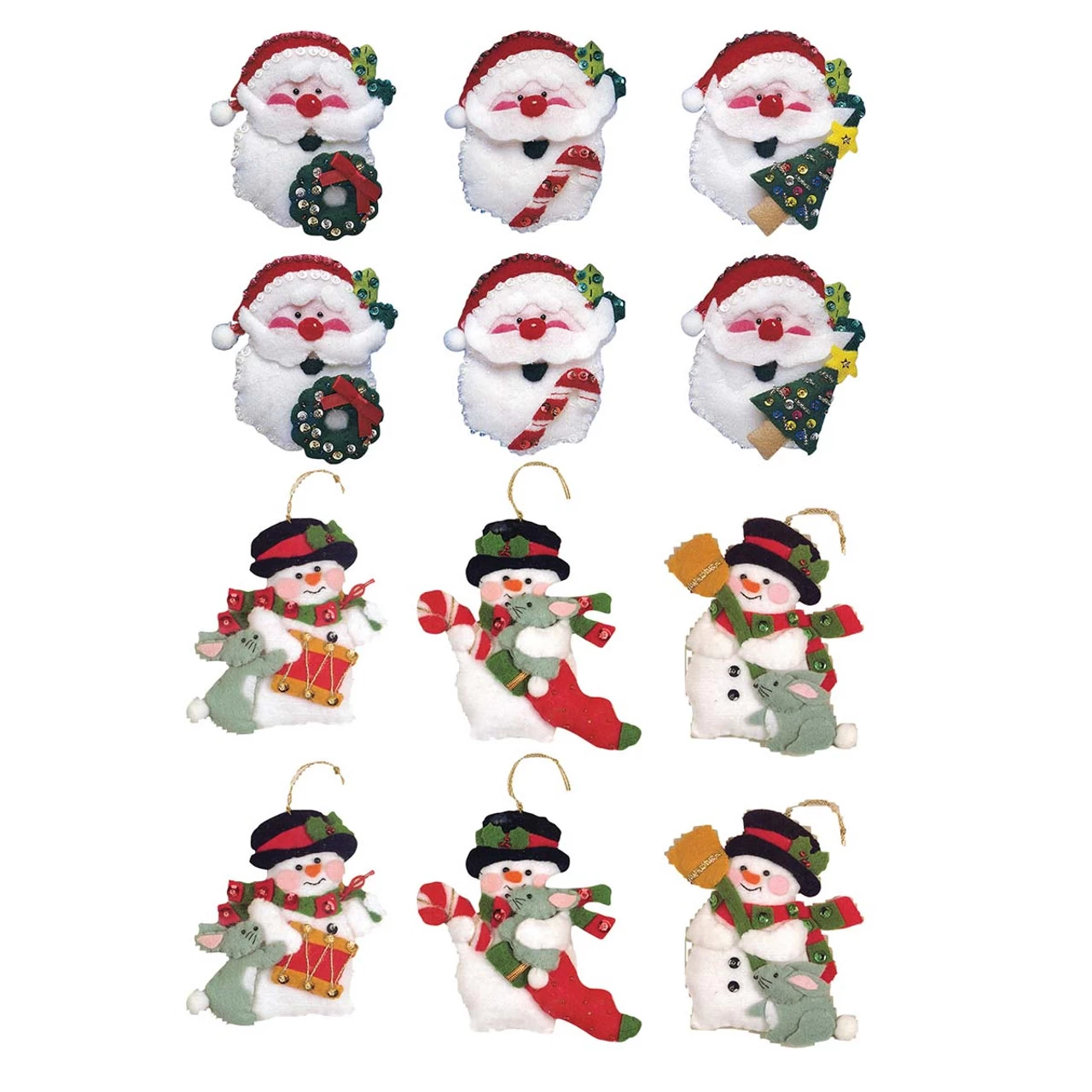 Design Works Santas & Snowmen Felt & Sequin Kit 1 Design Works Santas & Snowmen Felt & Sequin Kit