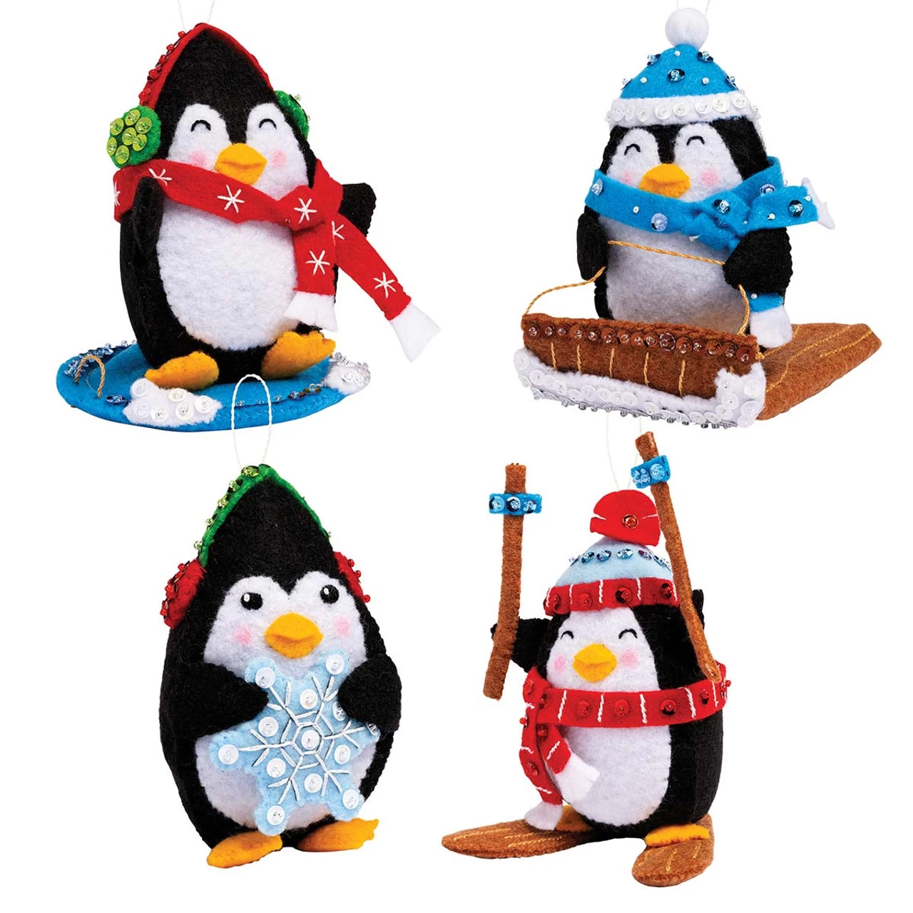 Bucilla Penguins At Play Felt & Sequin Kit 1 Bucilla Penguins At Play Felt & Sequin Kit