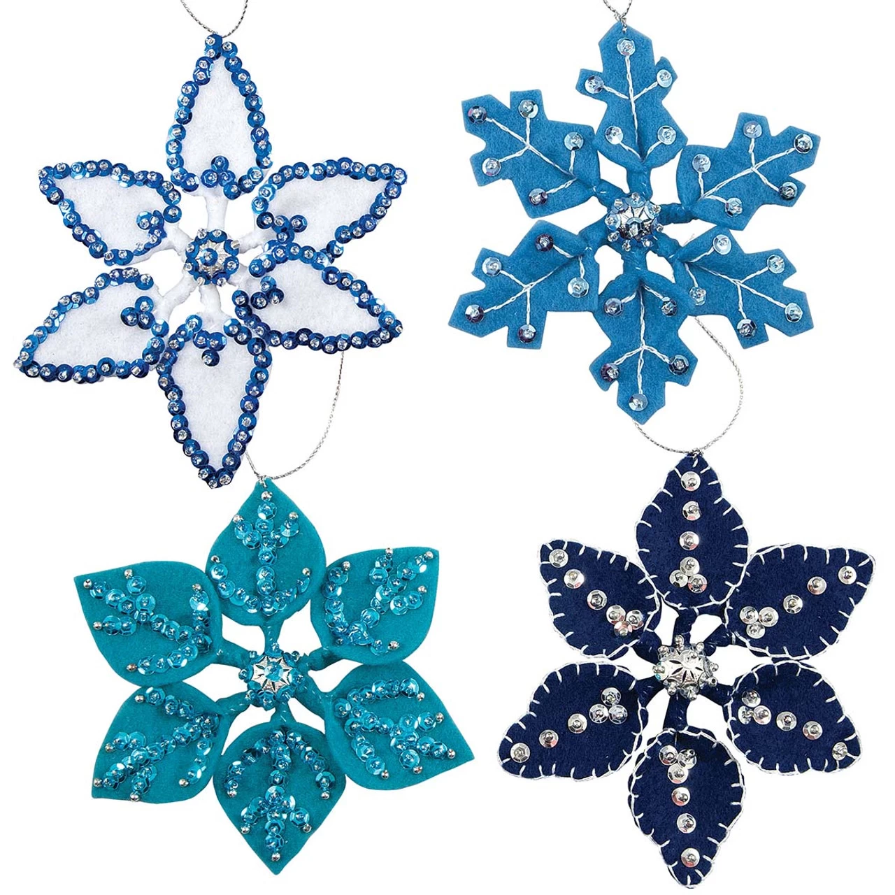 Herrschners Winter's Beauty Snowflakes Felt & Sequin Kit 1 Herrschners Winter's Beauty Snowflakes Felt & Sequin Kit