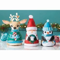 Herrschners Winter Friends Shelf Sitters Felt & Sequin Kit